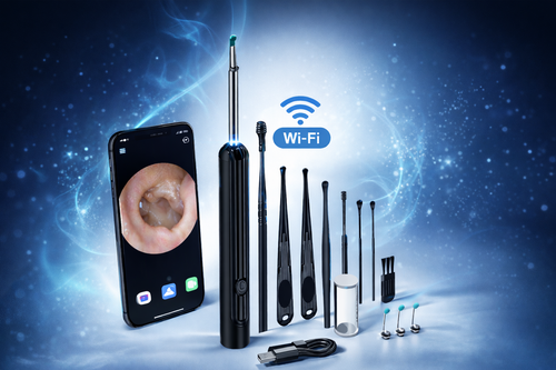 Auro N7 PRO 1296P HD Wi-Fi Otoskop Kamera | LED Işıklı Kulak Temizleme Seti