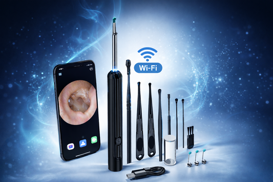 Auro N7 PRO 1296P HD Wi-Fi Otoskop Kamera | LED Işıklı Kulak Temizleme Seti